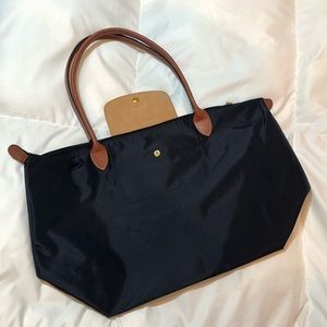 Longchamp Le Pilage Large Navy Tote